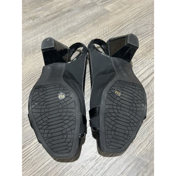 Womens Bandolino Black Open Toe Block Heel Sling back Size 9 Shoes - Picture 4 of 7